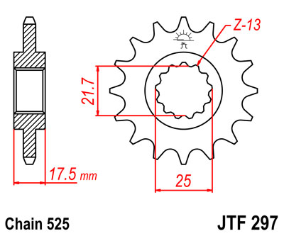 JT Звезда цепного привода JTF 297.15